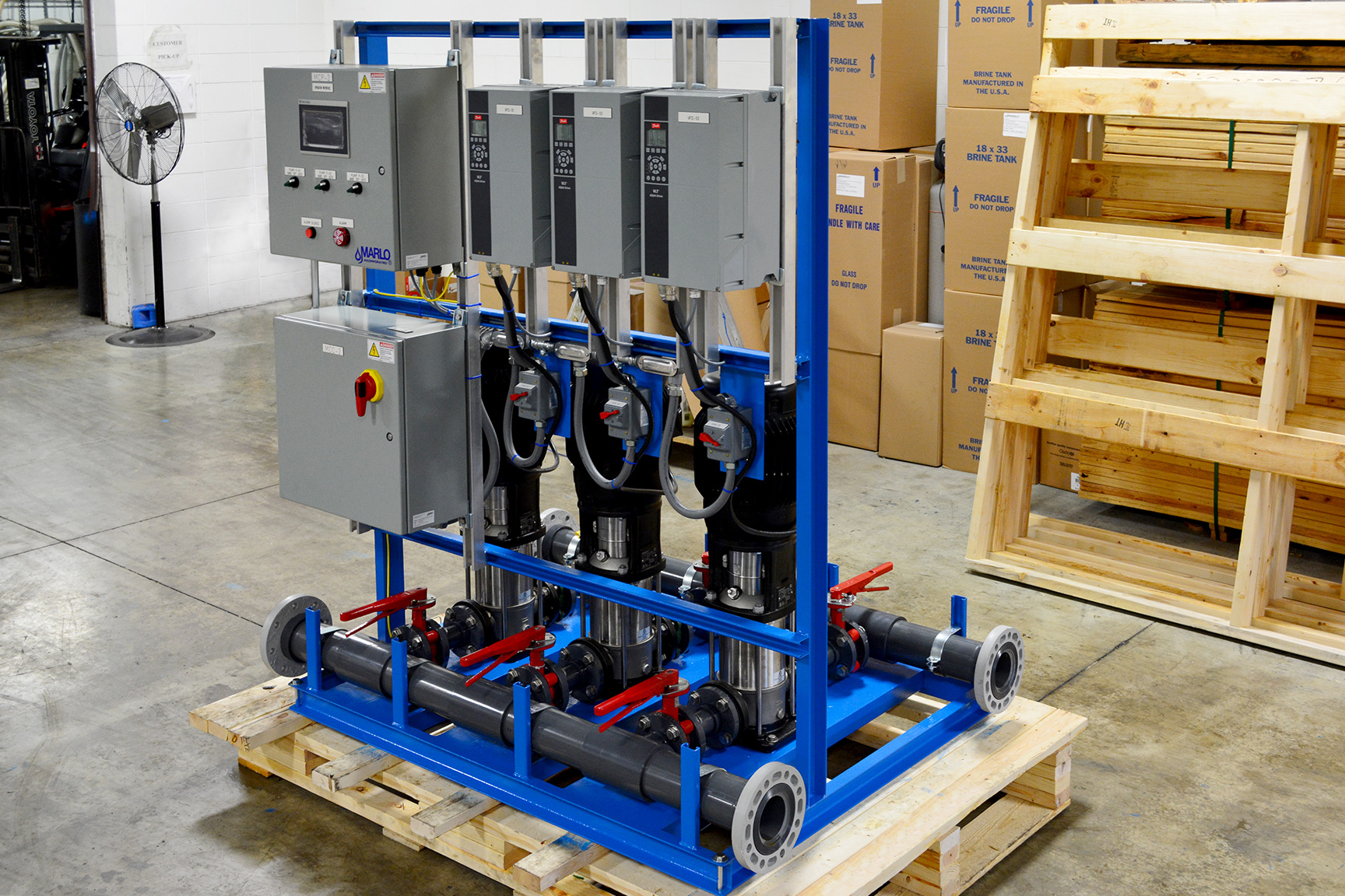 Triplex RO Water Booster Pump Skid