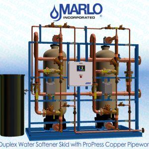 Marlo Duplex Water Softener Skid with ProPress Copper Piping 05