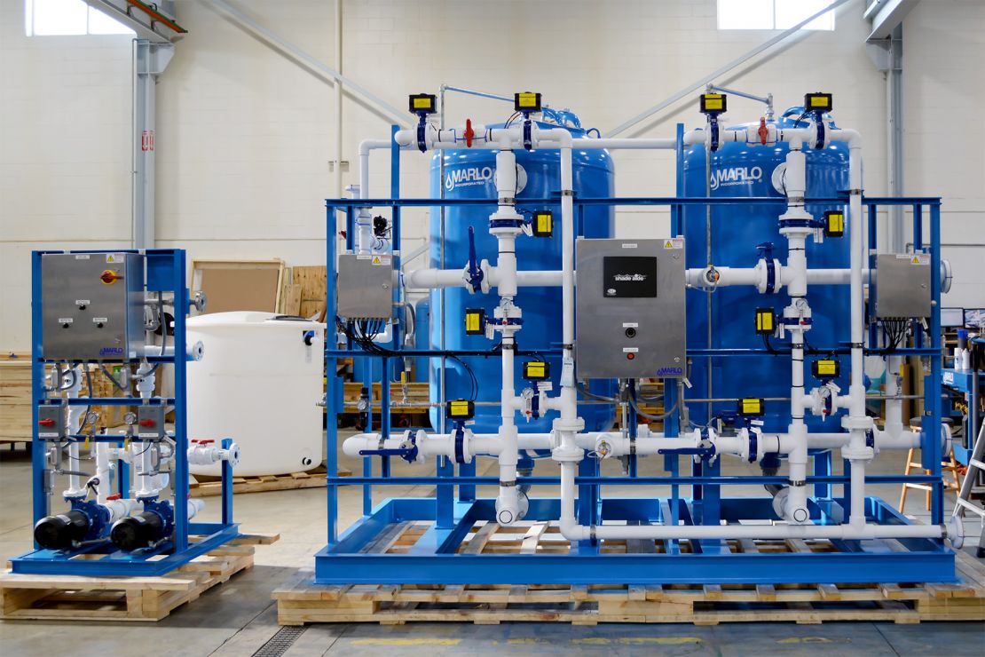 MARLO Duplex Alternating Softener Skid and Duplex Brine Pump Skid