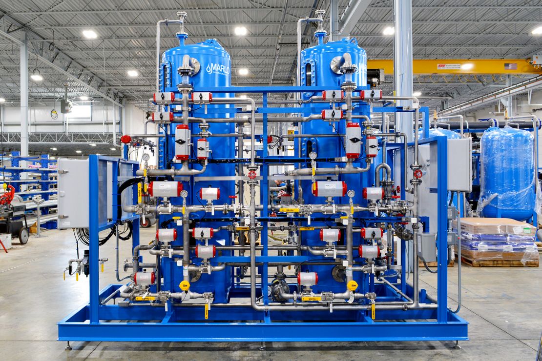 MARLO Industrial Grade Regenerable Mixed-Bed Deionizer Skid