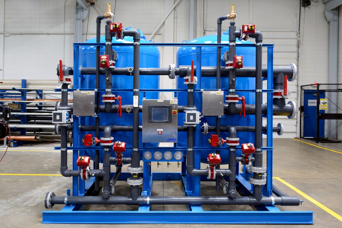 MARLO Duplex Automatic Backwashable Iron Removal Media Filter Skid