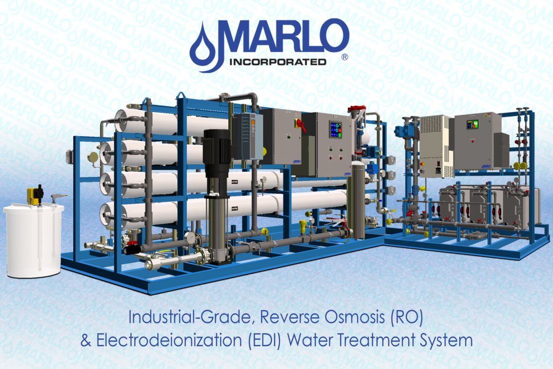 MARLO Industrial-Grade, Reverse Osmosis (RO) /Electrodeionization (EDI) Water Treatment System